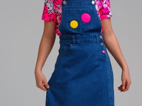 Сарафан текстильный джинсовый для девочек