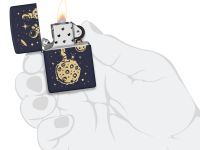 Зажигалка ZIPPO Lost in Space Design с покрытием Navy Matte, латунь/сталь, синяя, 38x13x57 мм