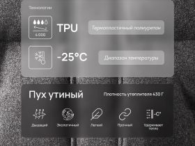 Стеганый пуховик с натуральным пухом