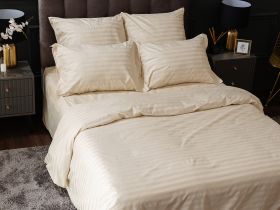 Постельное белье Экрю, страйп-сатин 40156