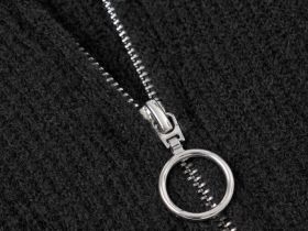 Шарф с воротником на молнии, Черный