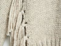 Вязаный джемпер с бахромой, Бежевый