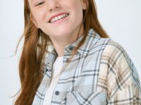 Рубашка в клетку для девочек, Бежевый