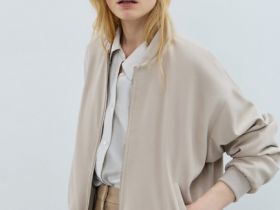 Бомбер на молнии, Бежевый