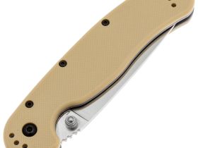 Складной нож полусеррейторный Ontario RAT 1 Desert, сталь AUS-8, рукоять термопластик GRN, песочный