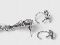 Серьга и каффы, 3 шт., Серебряный