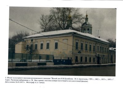 Жилой дом И.В.Целибеева - М.А.Арсентьева, 1789 г., 1802 г., 1835 г., 1892 г.
