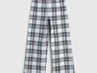 Пижамные брюки в клетку для девочек, Белый