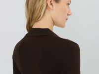 Джемпер поло из пряжи с модалом, Коричневый