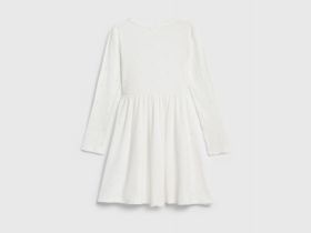 Трикотажное платье c принтом для девочек, Белый