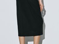 Миди-юбка на запах, Черный