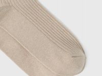 Носки в рубчик с люрексом, Бежевый
