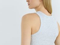 Базовый топ в рубчик, Серый