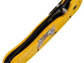 Складной нож Steelclaw Крыса, сталь AUS8, рукоять G-10 желтая с рисунком