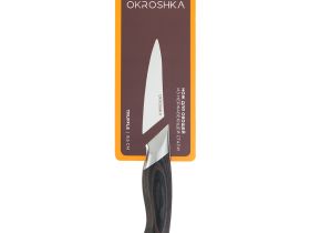 Нож кухонный для овощей Okroshka Truffle 9.5 см, сталь 9cr18mov, рукоять Pakka Wood