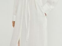 Платье-рубашка с поясом, Белый