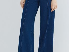 Широкие джинсы со стрелками, Синий