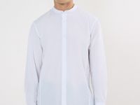 Классическая рубашка с воротником мао, Белый