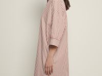 Платье в полоску с отложным воротником