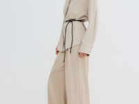 Широкие брюки с эластичным поясом, Бежевый