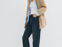 Прямые джинсы со средней посадкой, Синий