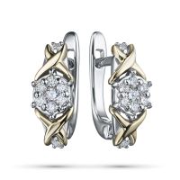 Серьги из белого золота с бриллиантами э4101сг02203650