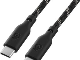 Кабель uBear Trend Cable USB-C - USB-C, 1.2 м, нейлон черно-бежевый