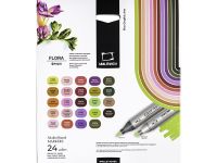 Набор маркеров спиртовых Малевичъ "GrafArt Brush" Флора 24 цвета