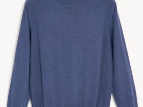 Джемпер из шерсти и хлопка с округлой горловиной