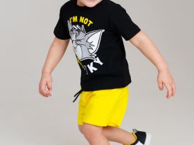 Комплект детский трикотажный для мальчиков: фуфайка (футболка), шорты