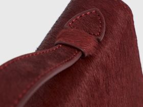 Сумка из натуральной кожи с ворсом, Фиолетовый