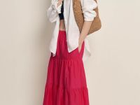 Юбка макси на резинке со съемной подкладкой