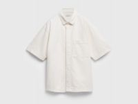 Джинсовая рубашка с коротким рукавом, Белый