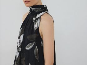 Платье А-силуэта с объёмным бантом, Черный