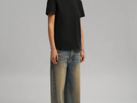 Футболка прямого кроя с эффектом варки