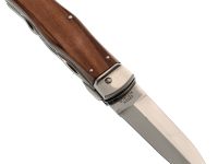 Автоматический многопредметный нож Mikov Predator, сталь 420, рукоять палисандр, черный кожаный чехол