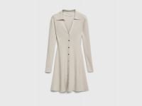 Вязаное платье мини, Бежевый