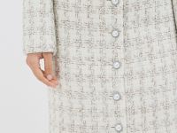 Твидовая юбка миди на пуговицах, Белый