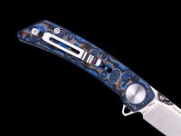 Складной нож Dr.Tech W3610MBL, сталь 14C28N, рукоять микарта, Pattern Blue