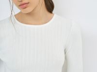 Джемпер в рубчик, Белый