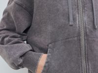 Толстовка на молнии с эффектом стирки, Серый