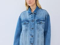 Джинсовая куртка-рубашка оверсайз, Синий