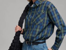 Свободная рубашка в клетку из твила