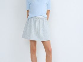 Вязаное поло для девочек, Голубой