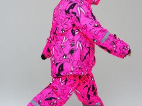 Комплект текстильный с полиуретановым покрытием для девочек: куртка, полукомбинезон