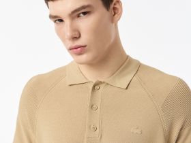 Мужское тёплое трикотажное поло Lacoste