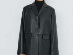 Плащ из искусственной кожи, Черный