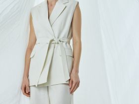 Широкие брюки со льном, Бежевый