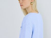 Кардиган с коротким рукавом, Голубой