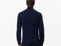Мужской хлопковый свитер Lacoste на молнии с высоким воротом